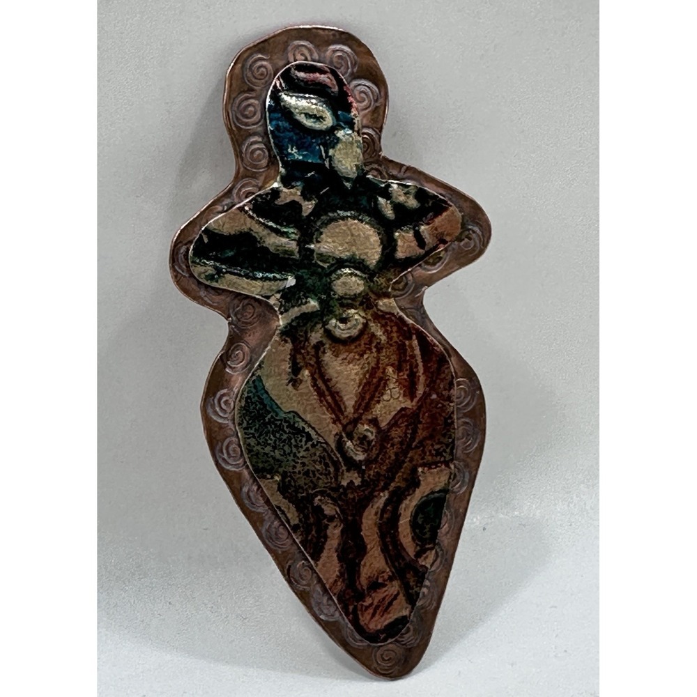 Artisan Copper Goddess Brooch & Pendant - Handmade "Love Who You Are" 3"‎ - Picture 4 of 8